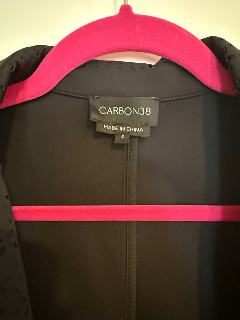 Carbon38 Black Blazer with Pink Trim